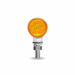 Amber/Red Clearance Marker 1.8″ Mini Double Face Round Reflector LED Light – 12 Diodes