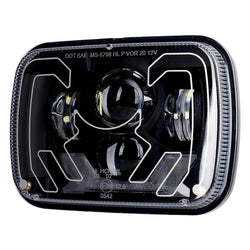 5x7 HEATED PROJECTOR LED HEADLIGHT - BLACK