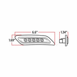 Peterbuilt Amber Turn & Marker to Green Auxiliary LED Door Light (5 Diodes) - Driver Side