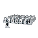 Chrome Plastic Bullet Nut Cover w/ Flange 33mm x 2-5/8"- Push-On (60/Pack)