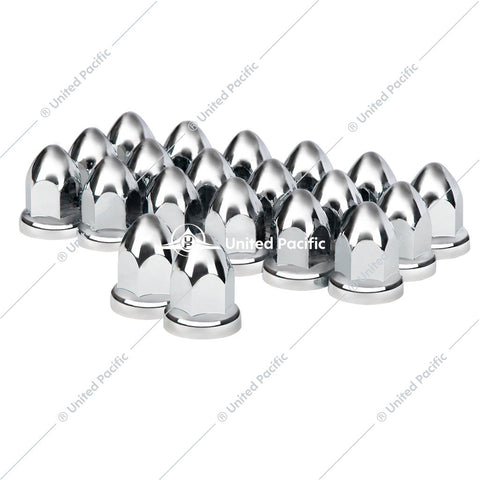 33mm x 2-3/8" Chrome Plastic Bullet Nut Covers w/ Flange - Push-On (20/Pack)