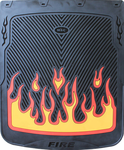 Flame - Black Background - Mud Flaps 24" x 24"
