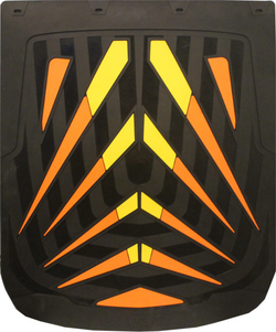 Arrows Orange - Yellow - Black Background Mud Flap 24" x 30"