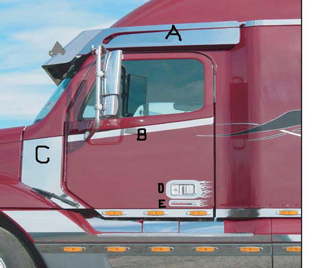 Freightliner FLD Door Handle Trim with Flames