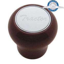 Wood Air Valve Knob Stainless Steel Plaque - Tractor