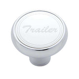 Chrome Air Valve Knob Stainless Plaque Cursive in Screw Mount