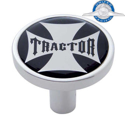 Chrome Long Air Valve Knob Pin Mount/Glossy Cross - Tractor