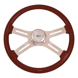 Steering Wheel Classic 4 Spoke 16 Inch Mahogany