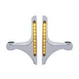 10 Amber LED Light Bar Peterbilt Aluminum Headlight Bracket