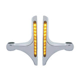 10 Amber LED Light Bar Peterbilt Aluminum Headlight Bracket