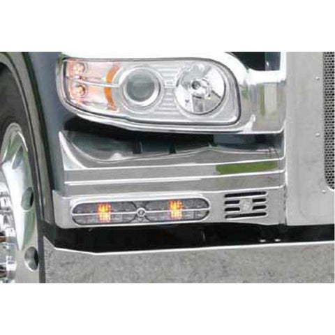 Peterbilt 388/389 Ribbed Fender Guard for Double JJ Blinker Bar