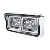 Universal LED Chrome Projection Headlight with LED Turn Signal &  Position Light Bar