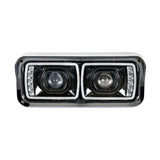 Universal LED Black Projection Headlight with LED Turn Signal &  Position Light Bar