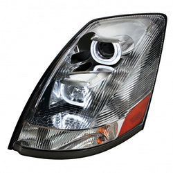 Volvo VN/VNL Chrome Projection Headlights w/LED Light Bar 2004+ Driver Side