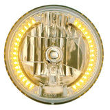 34 LED 7 Inch Round Crystal Headlight Bulb in Amber or White LED