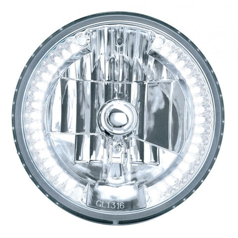 34 LED 7 Inch Round Crystal Headlight Bulb in Amber or White LED