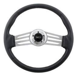 18 Inch Italian "Sky Laredo" 2 Spoke Steering Wheel With Black SCI Horn Button
