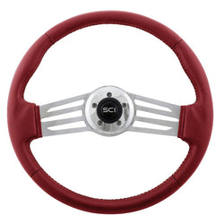 18 Inch Italian "Sky Robin" 2 Spoke Steering Wheel With Black SCI Horn Button