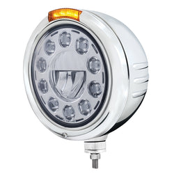 Stainless "Classic" Embossed Stripe Peterbilt Headlight Kit