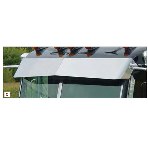 Peterbilt Multi-Fit Ultracab and Flat Top Blind Mount Visor - For Cab Mounted Mirrors