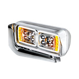 Universal 10 High Power LED Chrome Projection Headlight Assembly With Mounting Arm - Driver Side