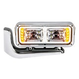 Universal 10 High Power LED Chrome Projection Headlight Assembly With Mounting Arm - Driver Side