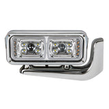 Universal 10 High Power LED Chrome Projection Headlight Assembly With Mounting Arm - Passenger Side