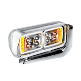 Universal 10 High Power LED Chrome Projection Headlight Assembly With Mounting Arm - Passenger Side