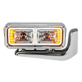 Universal 10 High Power LED Chrome Projection Headlight Assembly With Mounting Arm - Passenger Side