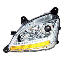 Chrome Projection Headlight With LED Sequential Turn and DRL For 2012-2021 Peterbilt 579- Driver