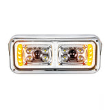 10 High Power LED "Chrome" Projection Headlight with LED Turn Signal & LED Position Light Bar - Driver