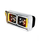 10 High Power LED "Blackout" Projection Headlight with LED Turn Signal & LED Position Light Bar - Driver