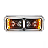 10 High Power LED "Blackout" Projection Headlight with LED Turn Signal & LED Position Light Bar - Driver