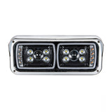 10 High Power LED "Blackout" Projection Headlight with LED Turn Signal & LED Position Light Bar - Passenger