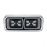 10 High Power LED "Blackout" Projection Headlight with LED Turn Signal & LED Position Light Bar - Passenger