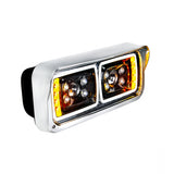 10 High Power LED "Blackout" Projection Headlight with LED Turn Signal & LED Position Light Bar - Passenger
