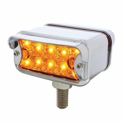 10 LED Dual Function Reflector Double Face Light With Visor - T-Mount - Amber & Red LED & Lens