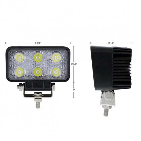 6 High Power LED Rectangular Driving/Work Light