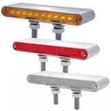 10 LED 6 1/2" Double Face Light Bar - Amber & Red LED/Clear Lens