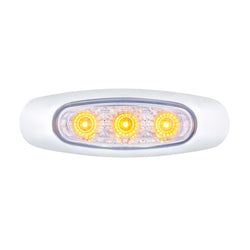 5 LED Reflector Clearance/Marker Light With Side Ditch light - Amber LED/Clear Lens