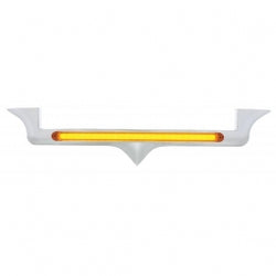 Chrome Kenworth Hood Emblem Light - 12" GLO Light - Amber LED/Amber Lens