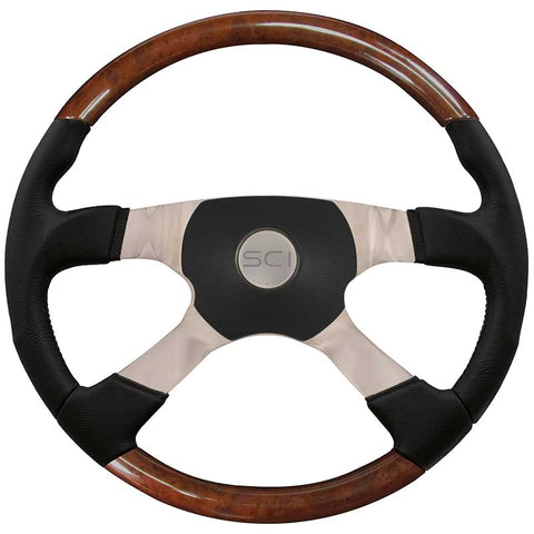 18 Inch Startruck Burl/Black Leather w/ Black Sport 4 Pad
