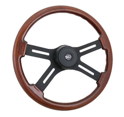 18 Inch Mahogany "Onyx" Slotted Four-Spoke Steering Wheel