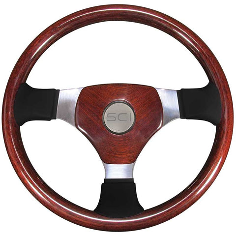 Steering Wheel Leather / Wood Overland 16 Inch Mahogany Pad