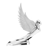 Chrome Flying Goddess Hood Ornament With Windrider Illuminated Wings