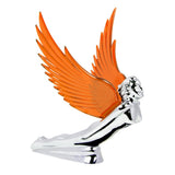 Chrome Flying Goddess Hood Ornament With Windrider Illuminated Wings