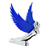 Chrome Flying Goddess Hood Ornament With Windrider Illuminated Wings