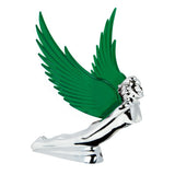 Chrome Flying Goddess Hood Ornament With Windrider Illuminated Wings