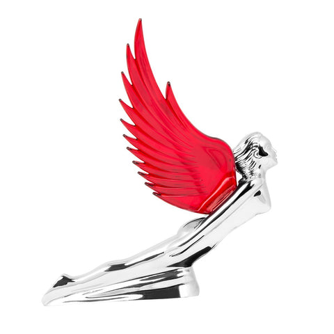 Vtg Hood Ornament 1940s Chevy Flying Lady Goddess Chrome ~17 Art Deco Vtg Hood Ornament 1940s Chevy Flying Lady Goddess Chrome ~17 Art Deco