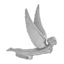 Flying Goddess Hood Ornament with Chrome Wings